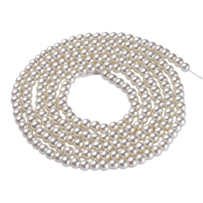 Fil de Perles en verre nacré – 4/5 ou 6 mm – Noires, Blanches ou Ivoires