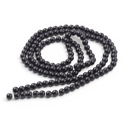 Fil de Perles en verre nacré – 4/5 ou 6 mm – Noires ou Blanches
