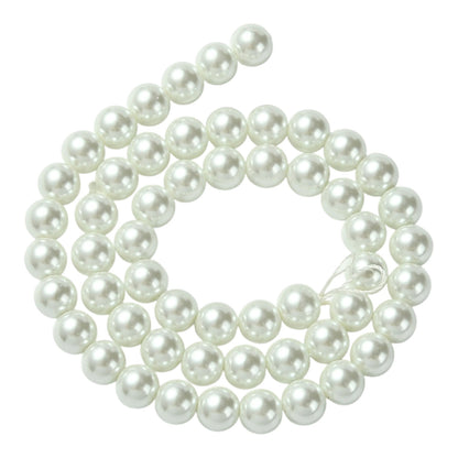 Fil de Perles Rondes en Verre Nacrées – 8 ou 6 mm – Couleurs au choix