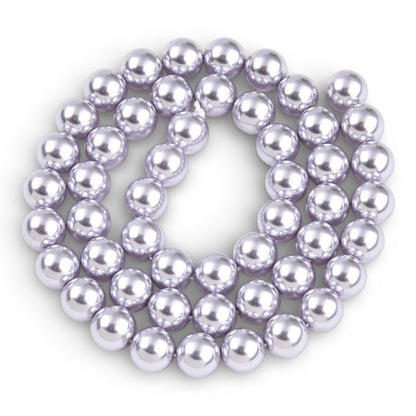 Fil de Perles Rondes en Verre Nacrées – 8 ou 6 mm – Couleurs au choix