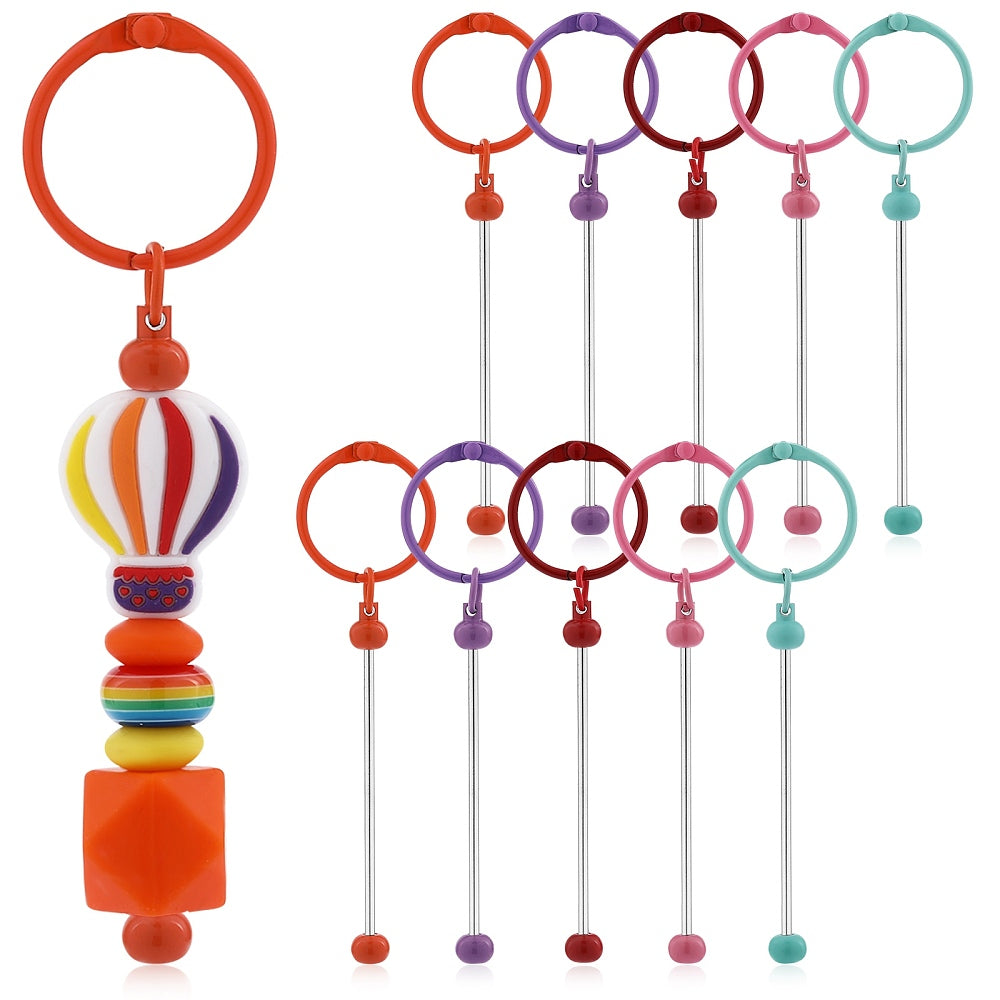 x1 Porte-clés à tige pour perles – Métal peint, couleurs au choix