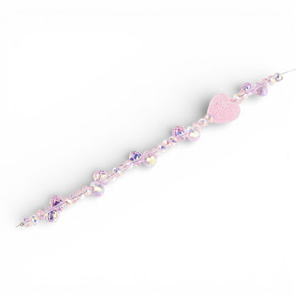 x1 Fil de Perles en Verre Électroplaqué – Gouttes, Ovales Facettées et Cœur Sucré – Rose