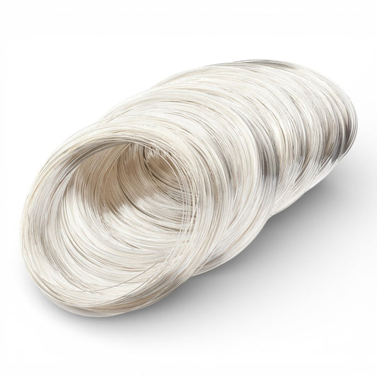 x3 tours Collier en Acier à Mémoire de Forme Argenté Clair – Ø 115 mm