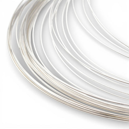 x3 tours Collier en Acier à Mémoire de Forme Argenté Clair – Ø 115 mm