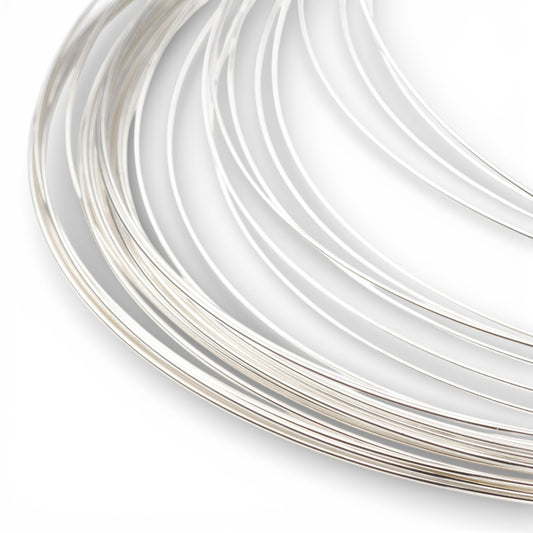 x3 tours Collier en Acier à Mémoire de Forme Argenté Clair – Ø 115 mm