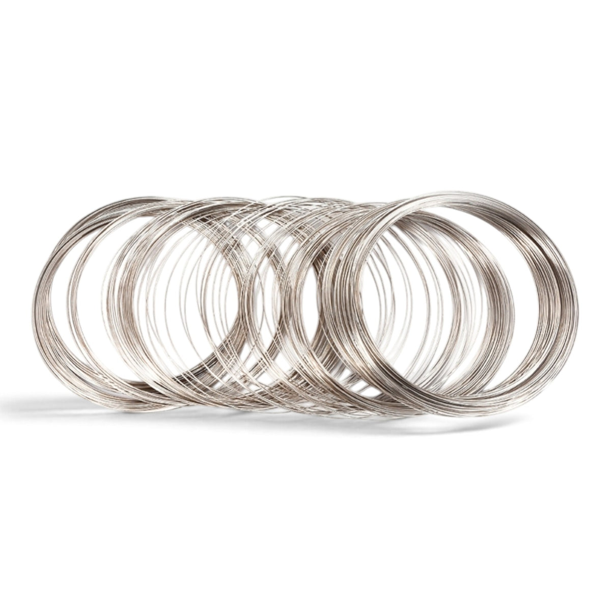 x5 tours Collier en Acier à Mémoire de Forme Argenté – Ø 115 mm