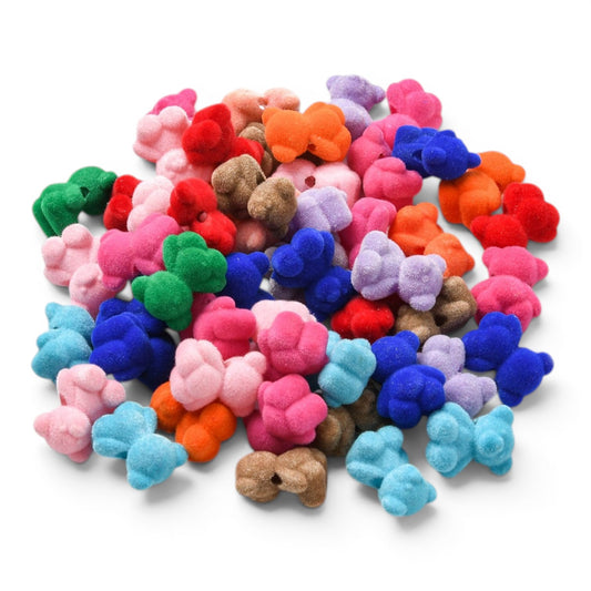 5 Perles acryliques velours – Ours – 19 mm
