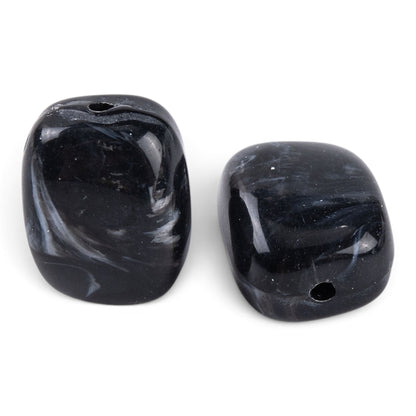 x10 Perles Acryliques Imitation Jade – Rectangulaires – 13x11mm – 3 couleurs
