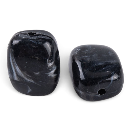 x10 Perles Acryliques Imitation Jade – Rectangulaires – 13x11mm – 3 couleurs