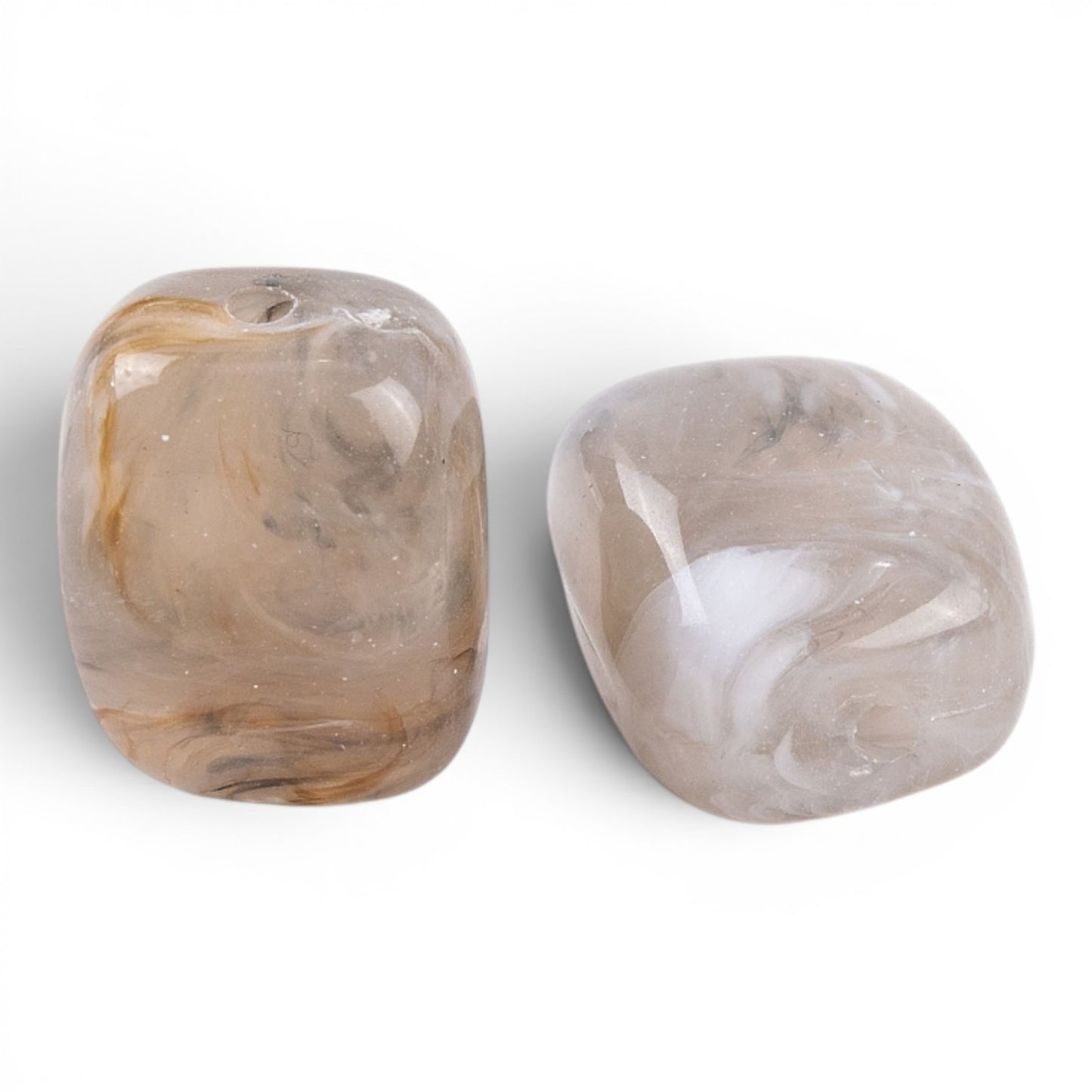 x10 Perles Acryliques Imitation Jade – Rectangulaires – 13x11mm