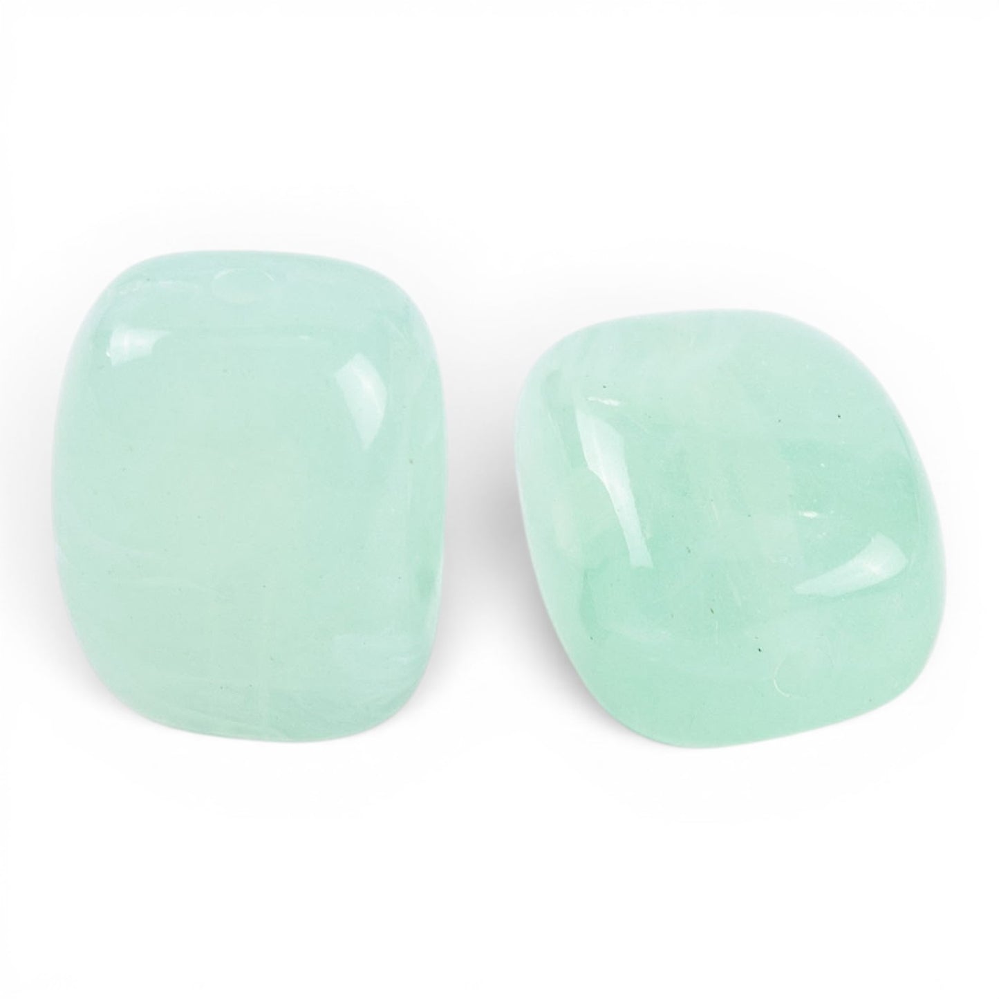 x10 Perles Acryliques Imitation Jade – Rectangulaires – 13x11mm
