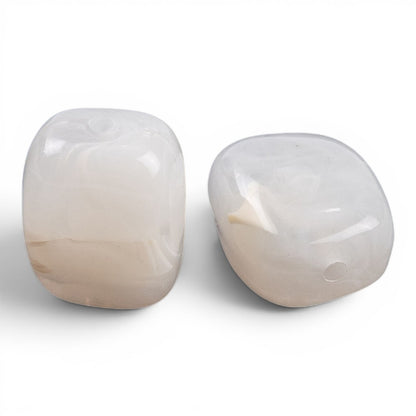 x10 Perles Acryliques Imitation Jade – Rectangulaires – 13x11mm