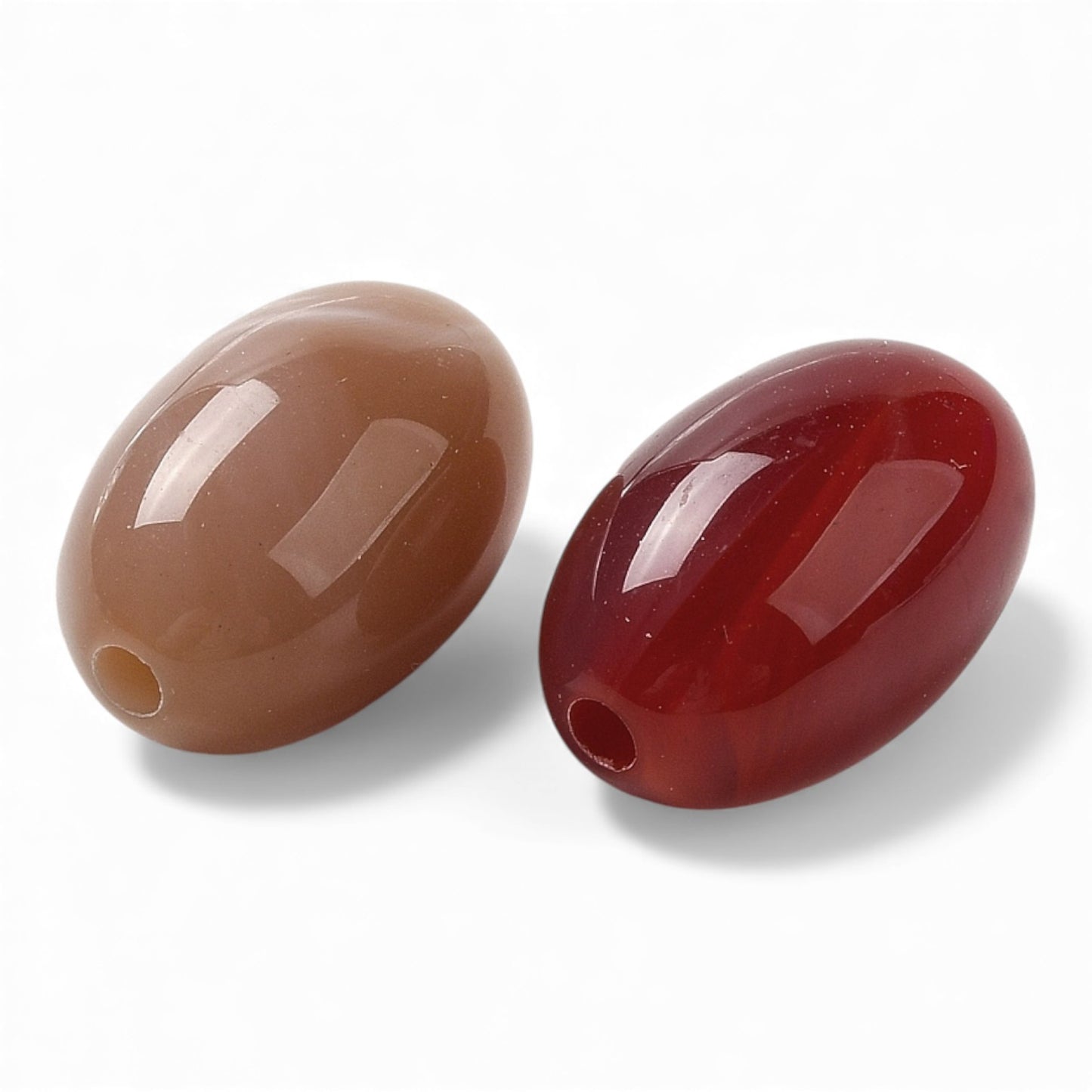 x10 Perles Acryliques Opaques Ovales – Effet Pierre Naturelle