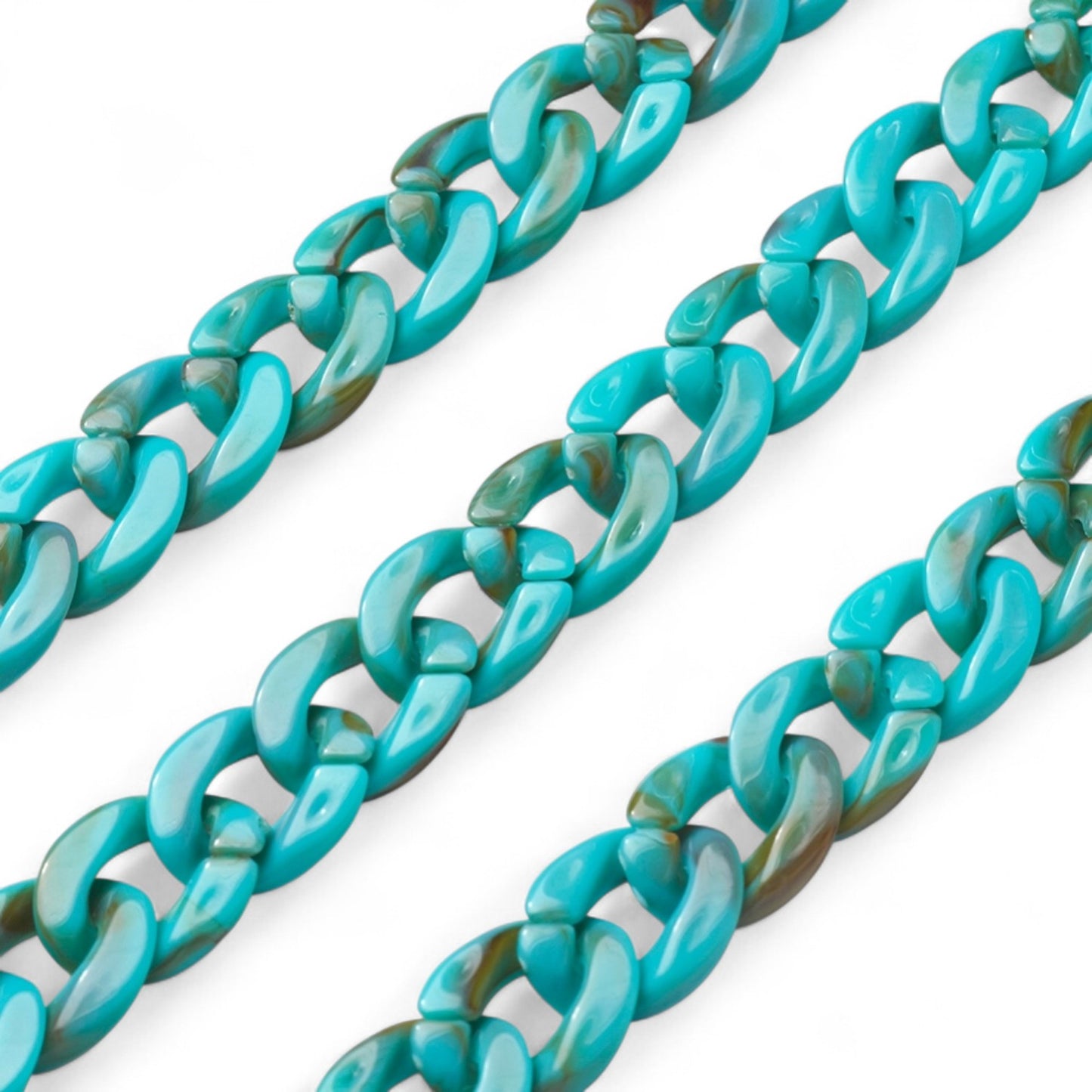 x70 cm Chaîne Gourmette en Acrylique – Tons Naturels