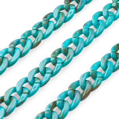 x70 cm Chaîne Gourmette en Acrylique – Tons Naturels