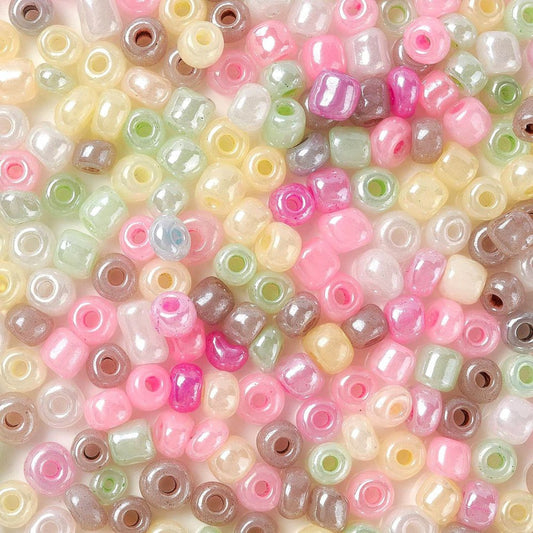 x20g Perles de rocaille en verre 3,5/4mm – Multicolore pastel