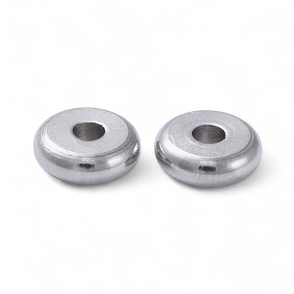 x10 Perles Intercalaires Rondelles en Acier Inoxydable 304 – Couleur Acier ou Plaqué Or 18K