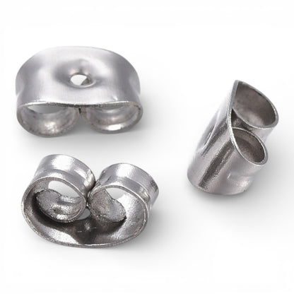 x10 Poussoirs d’Oreilles en Acier Inoxydable 304 – Acier ou Plaqué Or 24K – 4x6 mm