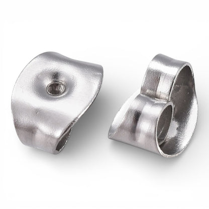 x10 Poussoirs d’Oreilles en Acier Inoxydable 304 – Acier ou Plaqué Or 24K – 4x6 mm