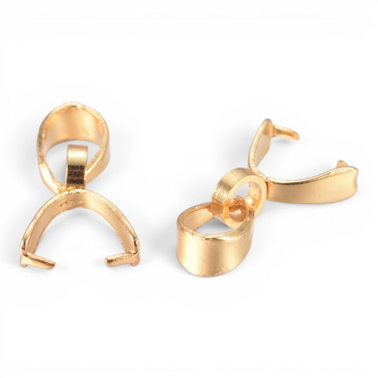 x2 Bélières en Acier Inoxydable 304 Dorée – 15.5 mm