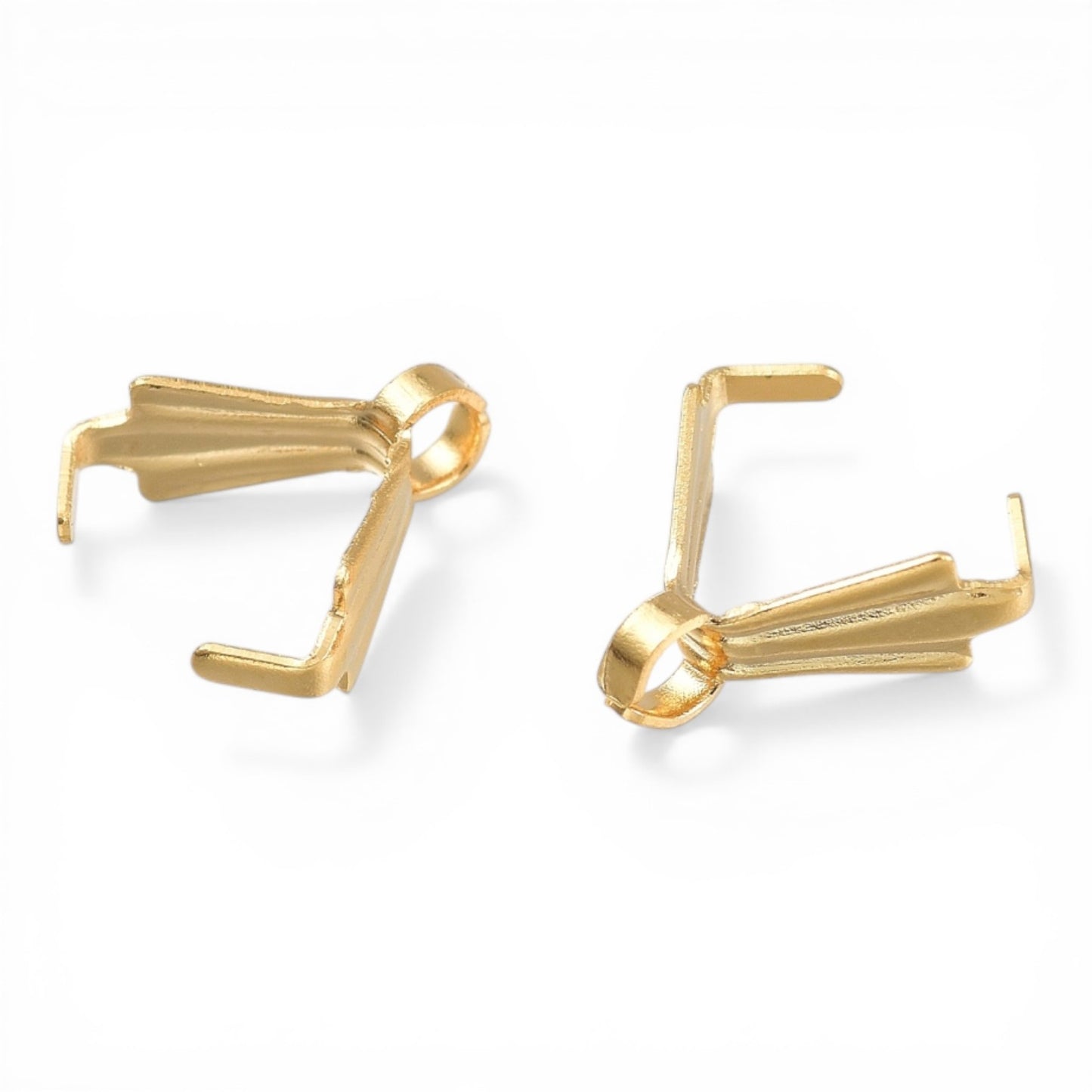 Lot de 2 Bélières 1 Niveau en Acier Inoxydable 304 – Doré ou Acier – 8 mm