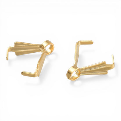 Lot de 2 Bélières 1 Niveau en Acier Inoxydable 304 – Doré ou Acier – 8 mm