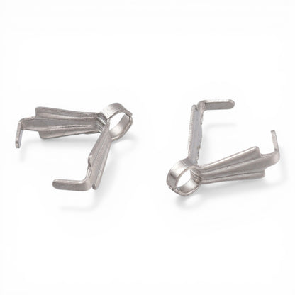 Lot de 2 Bélières 1 Niveau en Acier Inoxydable 304 – Doré ou Acier – 8 mm