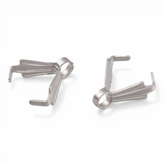 Lot de 2 Bélières 1 Niveau en Acier Inoxydable 304 – Doré ou Acier – 8 mm