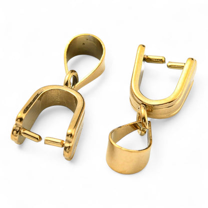 x1 Bélière en Acier Inoxydable 304 Plaqué Or 18 Carats – 10,5 mm