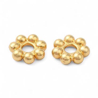 x10 Perles d’Espacement Fleur en Acier Inoxydable 304 – Couleur Acier ou Plaqué Or 18K
