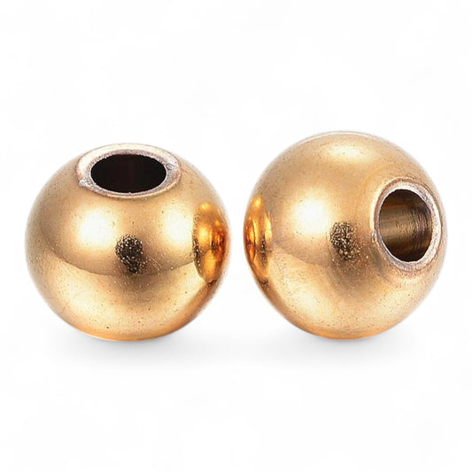 x10 Perles d’Espacement en Acier Inoxydable 304 – 4 mm, Plaquage Ionique (IP)