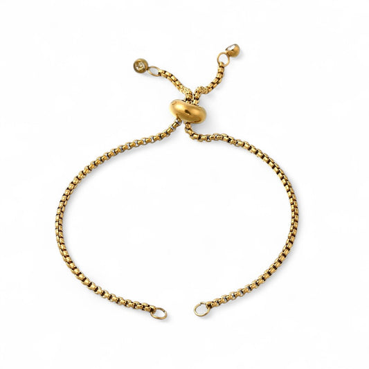Bracelet coulissant réglable en acier inoxydable 304 – Strass et mailles vénitiennes