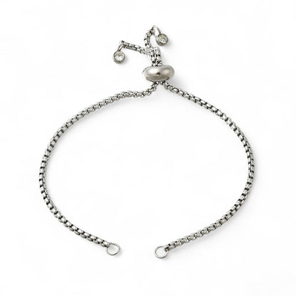 Bracelet coulissant réglable en acier inoxydable 304 – Strass et mailles vénitiennes