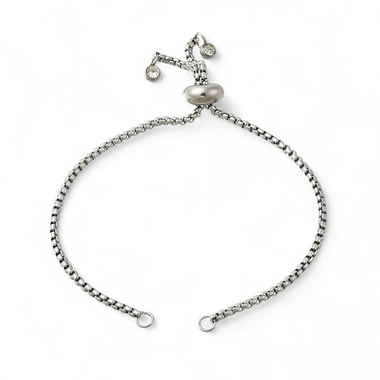Bracelet coulissant réglable en acier inoxydable 304 – Strass et mailles vénitiennes