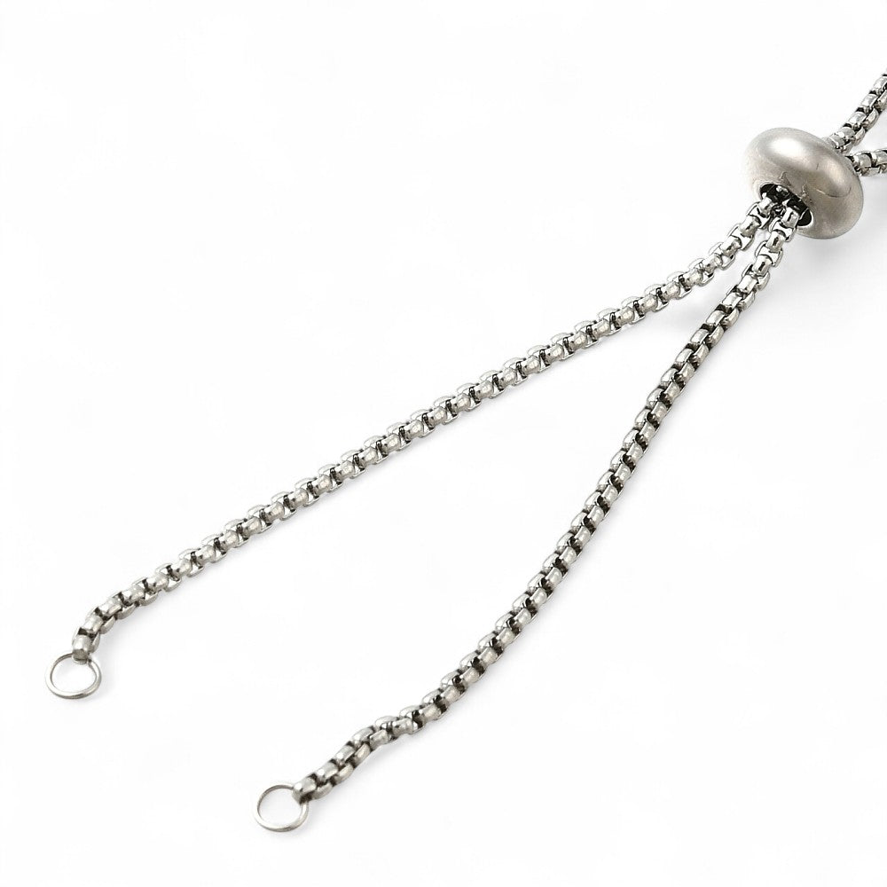 Bracelet coulissant réglable en acier inoxydable 304 – Strass et mailles vénitiennes