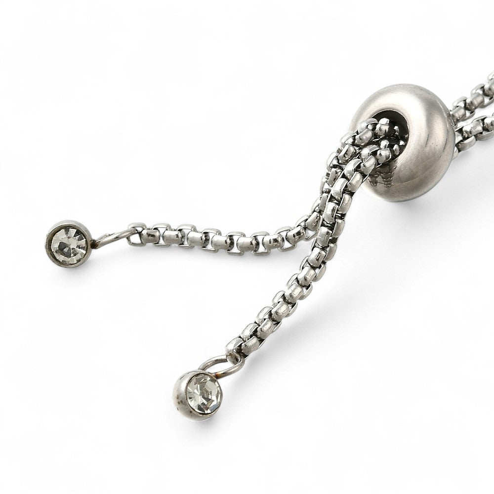 Bracelet coulissant réglable en acier inoxydable 304 – Strass et mailles vénitiennes