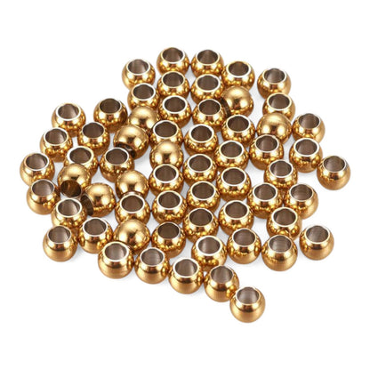 x10 Perles d’Espacement en Acier Inoxydable 304 – 4 ou 6 mm