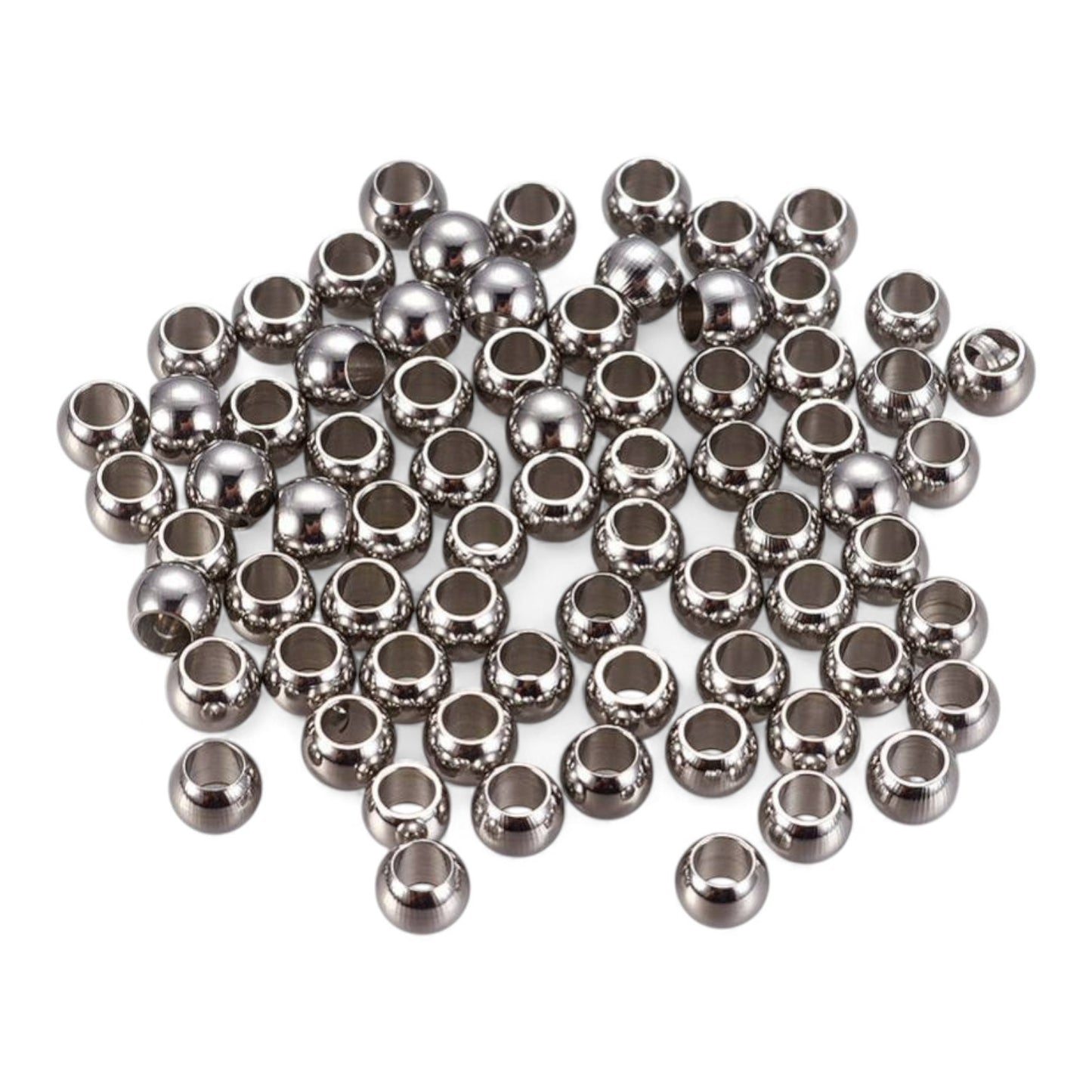x10 Perles d’Espacement en Acier Inoxydable 304 – 4 ou 6 mm