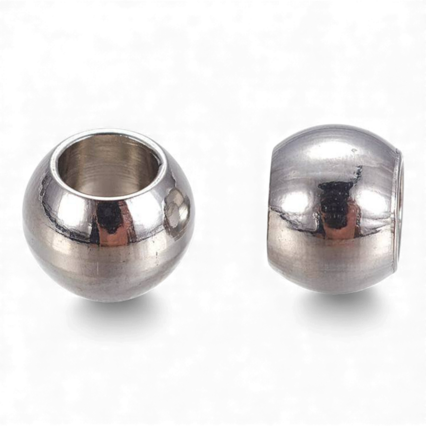 x10 Perles d’Espacement en Acier Inoxydable 304 – 4 ou 6 mm