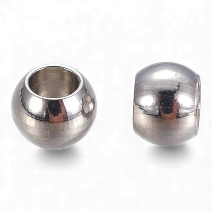 x10 Perles d’Espacement en Acier Inoxydable 304 – 4 ou 6 mm