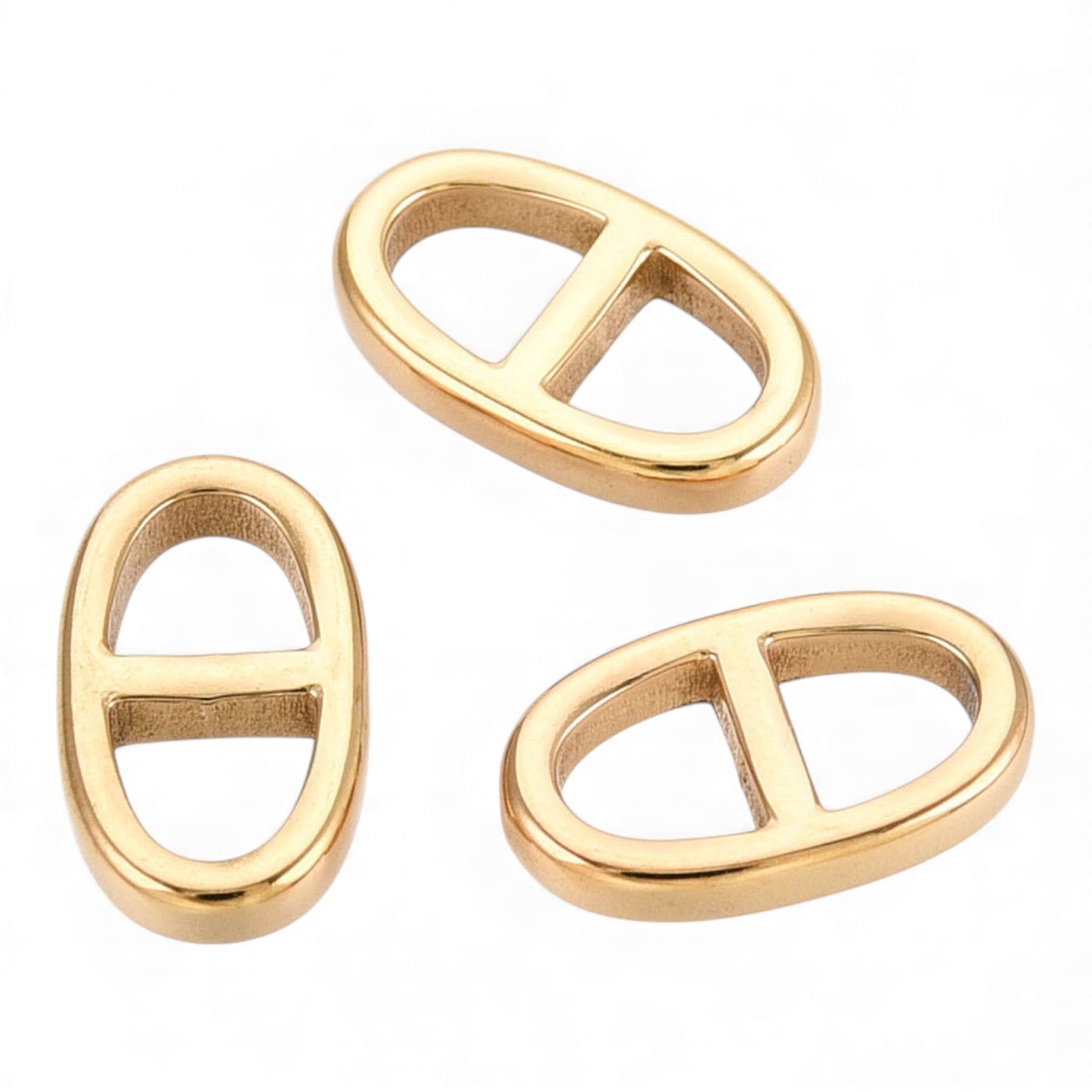 x1 Breloques Connecteurs Maille Marine – Acier inox 304 plaqué or 14K (IP)