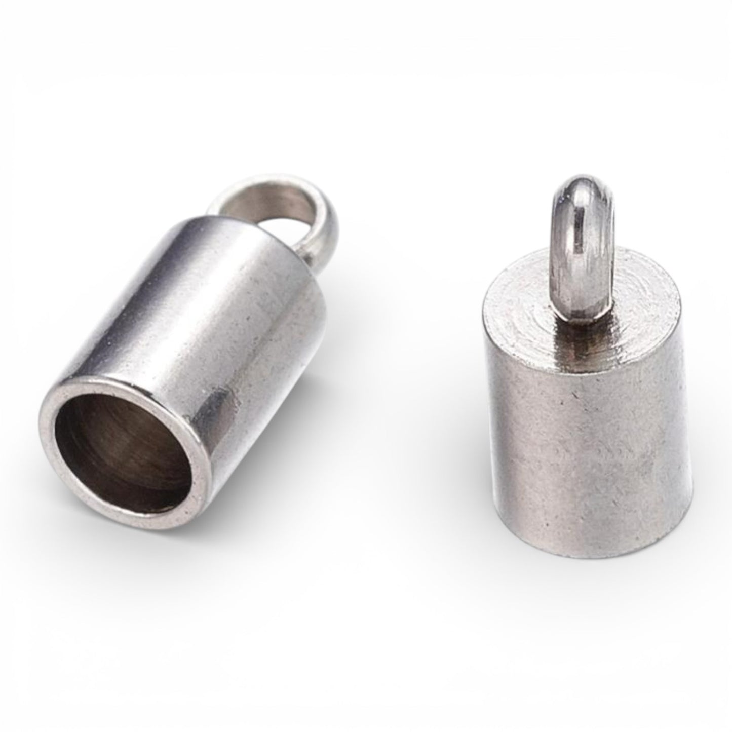 x2 Embouts de Cordon à Coller en Acier Inoxydable – Acier ou Doré 18K