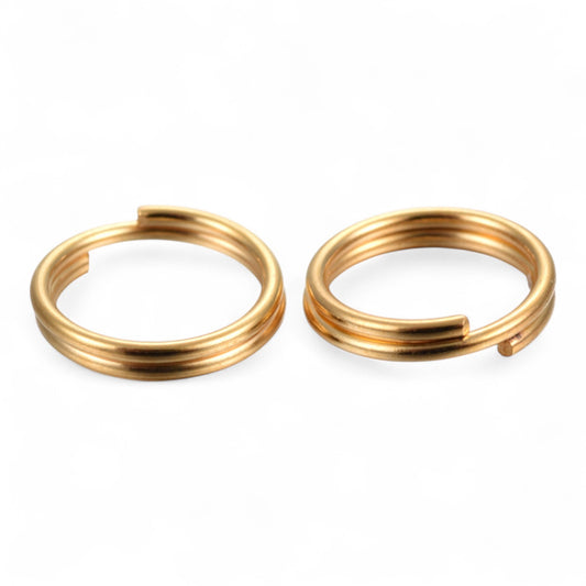 x20 Anneaux Doubles Ouverts en Acier Inoxydable 304 Plaqués Or 18K – 5 mm