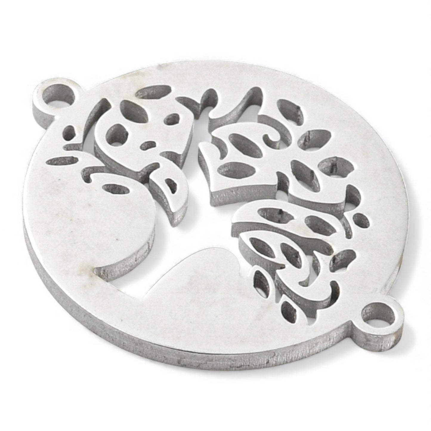 x1 Breloque Connecteur Arbre de Vie – Acier Inoxydable 304 – 19×15,5 mm