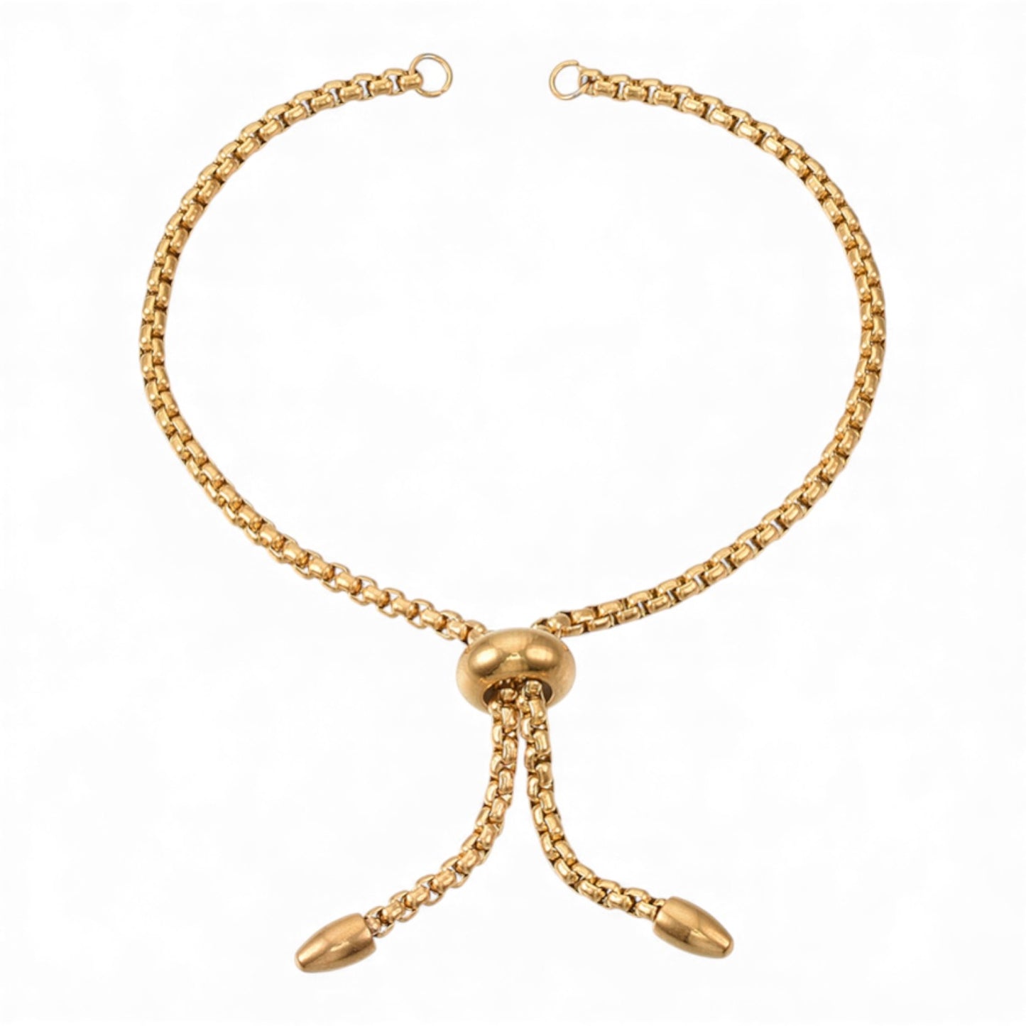 Bracelet coulissant réglable en acier inoxydable 304 - Doré ou Argenté