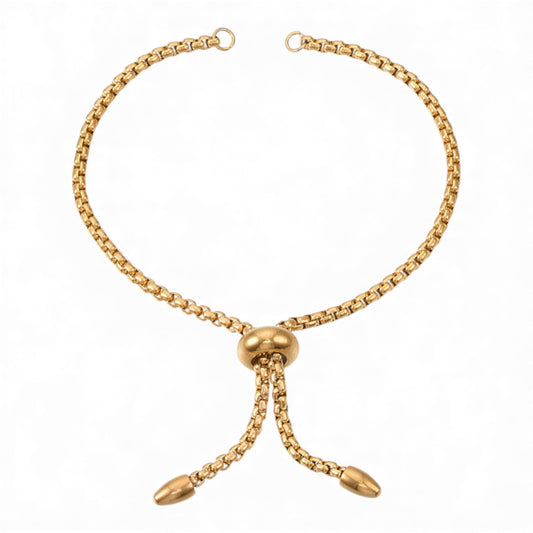 Bracelet coulissant réglable en acier inoxydable 304 - Doré ou Argenté