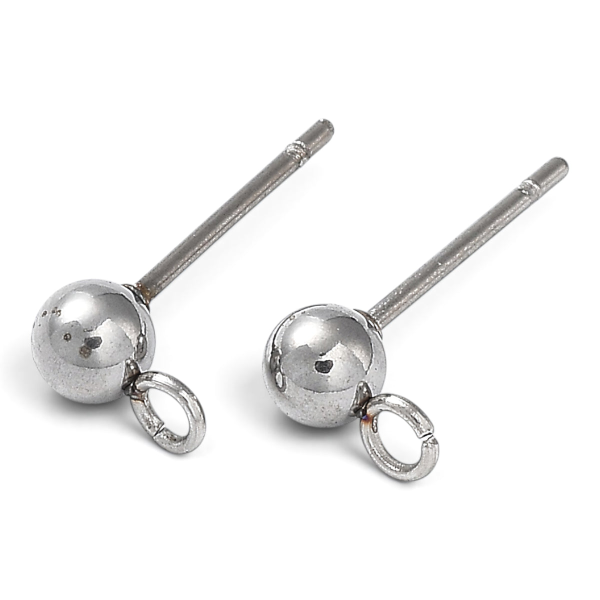 x1 paire Clous d’oreilles ronds avec boucle – Acier inox 304 plaqué or 18K ou Acier
