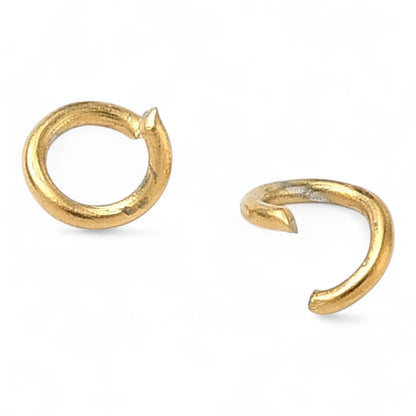 x20 Anneaux Ouverts en Acier Inoxydable 304 Plaqués Or 18K – 4 mm ou 5 mm