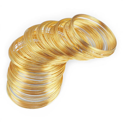 x10 Fil à mémoire de forme pour bracelets – Plaqué or 18 carats véritable ou platine – 60 mm