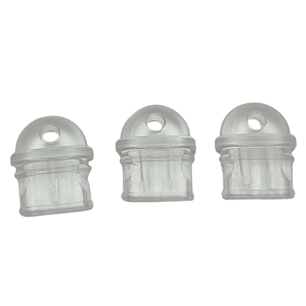 Lot de 3 bouchons anti-poussière transparents pour téléphone mobile avec trou (11x11x4 mm)